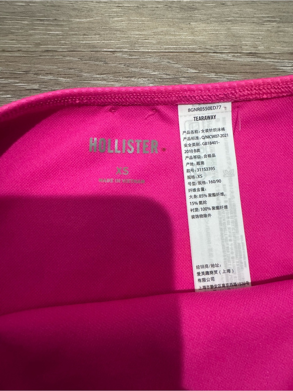 Hollister Hot Pink Ribbed High-Cut Bikini Bottom - Picture 4 of 6